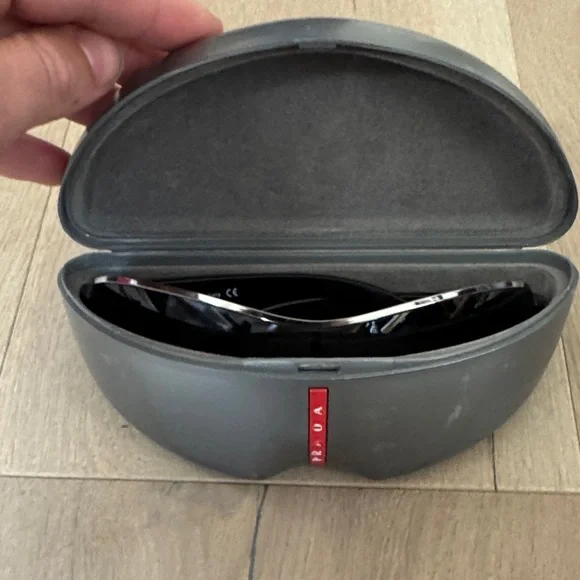 PRADA Black and Gray Shield Sunglasses - Picture 5 of 6